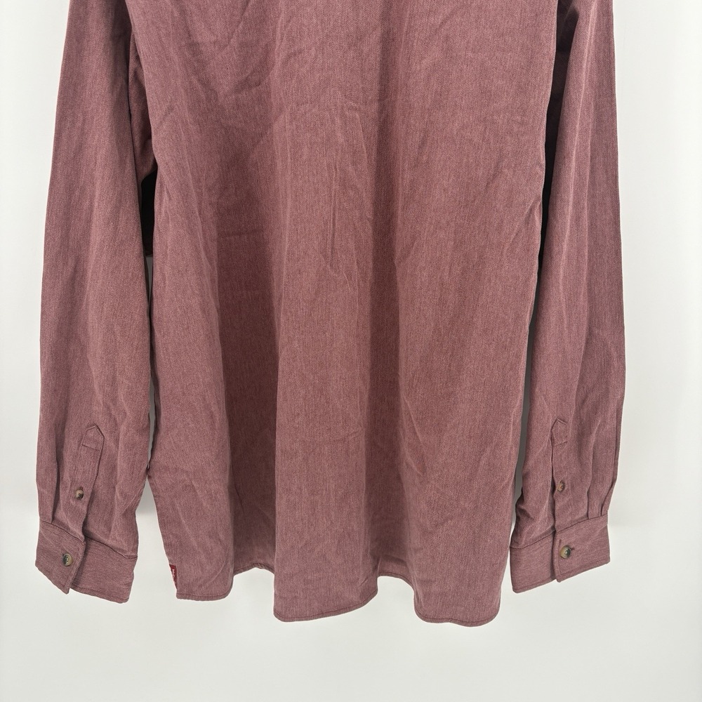 Wrangler Epic Soft Shirt Men 2XL Burgundy Button Up Utility Pocket Work Wear NWT - Picture 9 of 9